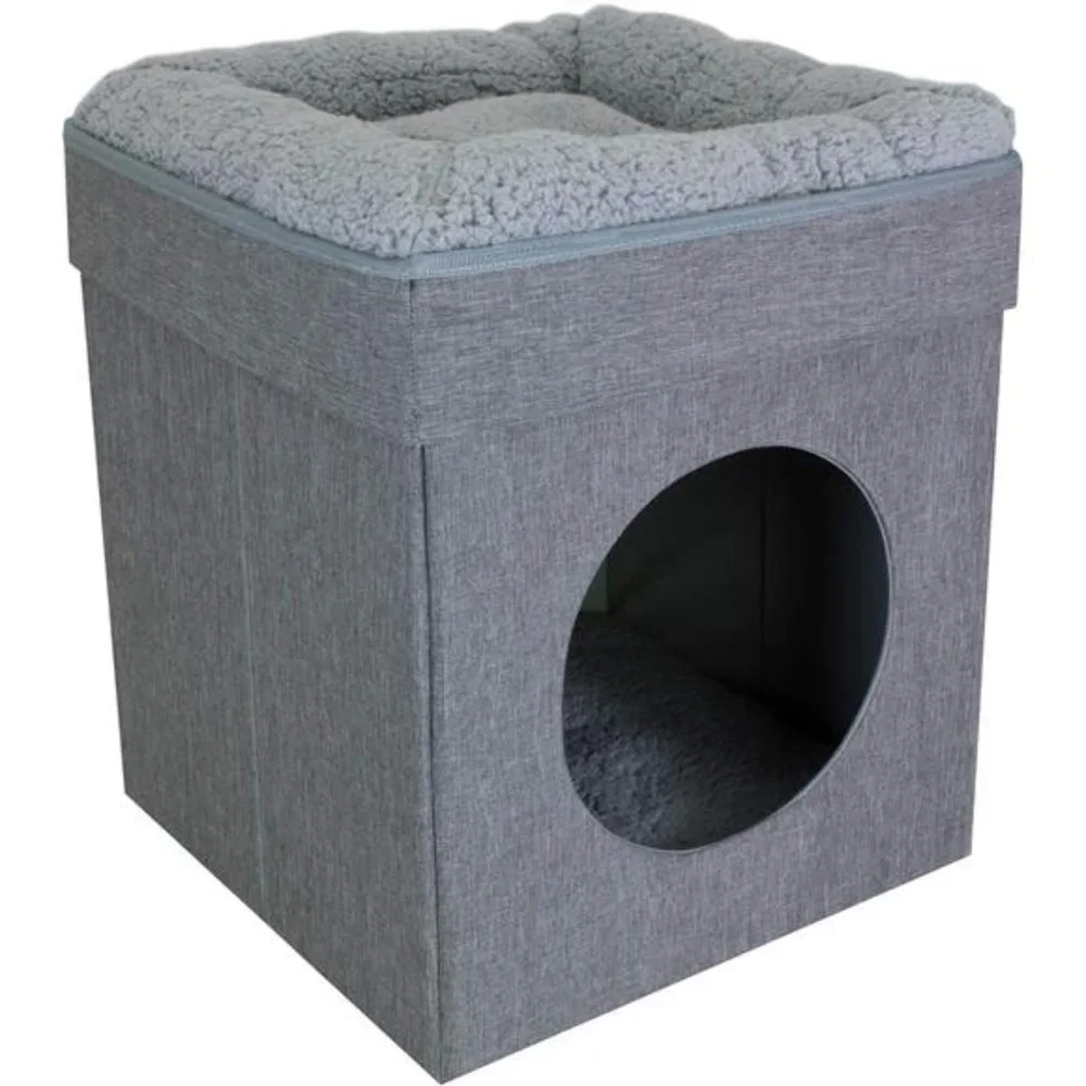 Large Cat Bed, Stackable Cat Cube, Indoor Cat House/Cat Condo, Cat Scratcher